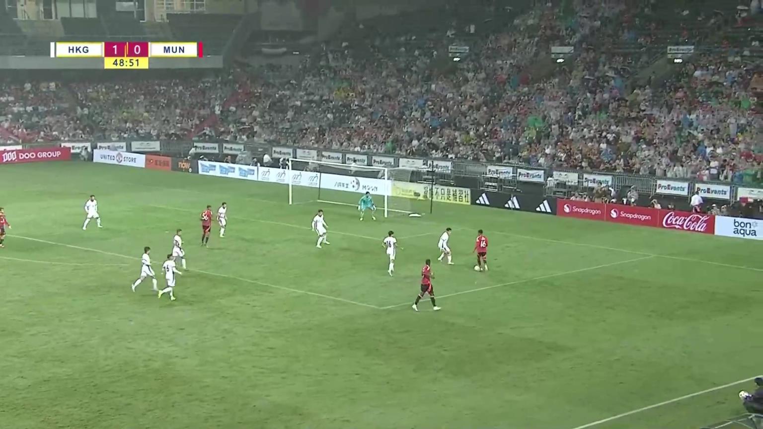 曼联1-1扳平中国香港！奥比-马丁左脚抽射入网