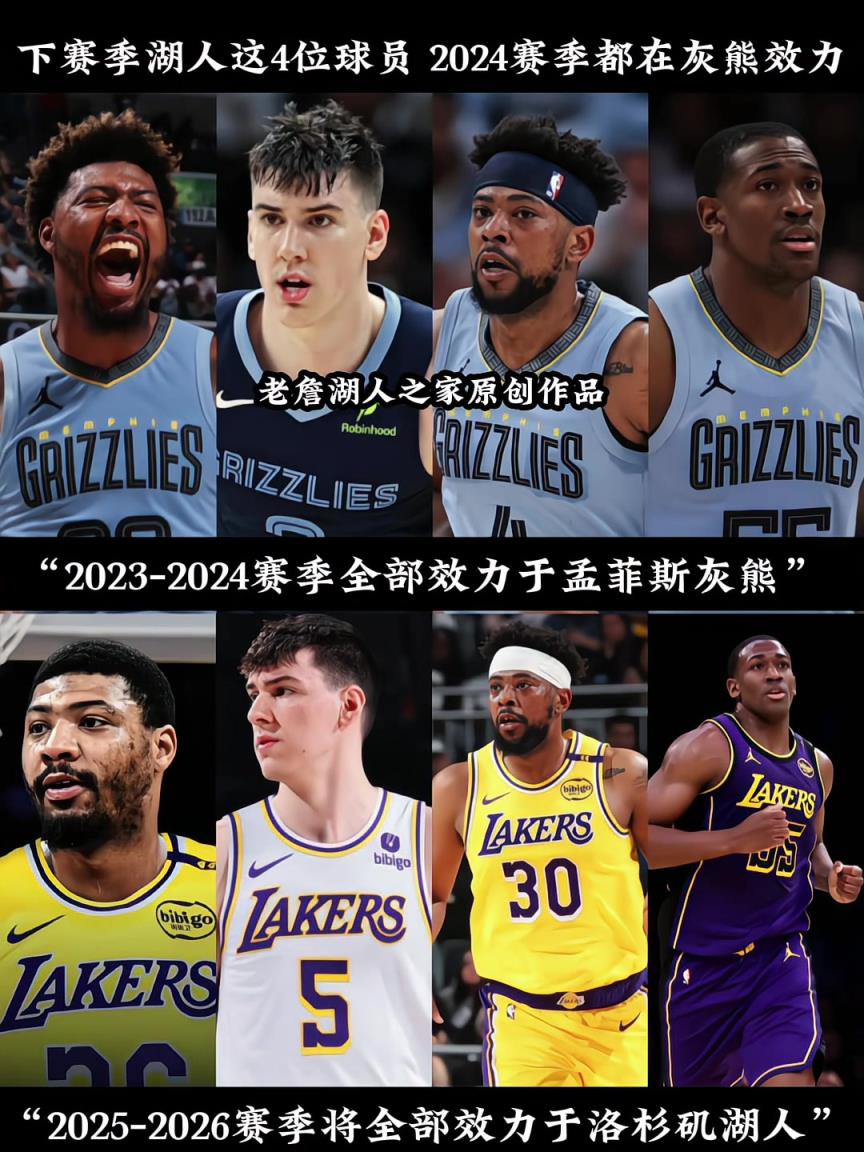 奇妙的羁绊+1！这四位球员24赛季都效力灰熊 如今都在湖人！