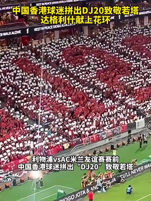 这一幕太有爱了！中国香港球迷致敬若塔，达格利什献上花环！