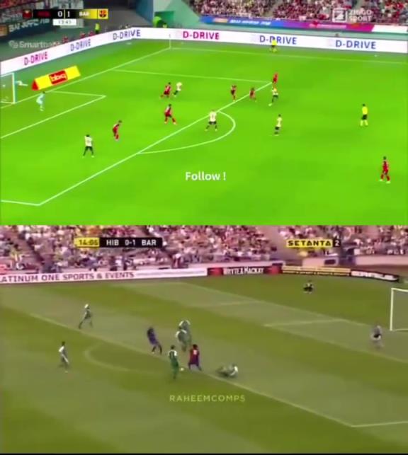 传承！亚马尔和梅西穿巴萨10号的第一个进球对比！