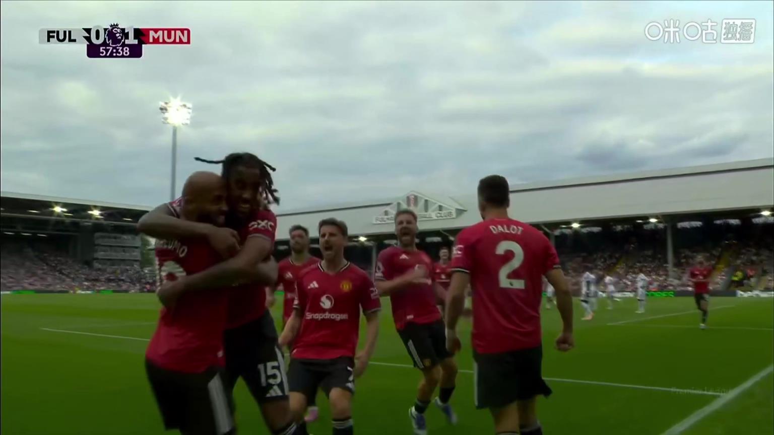 曼联赛季首球！姆伯莫角球开出，约罗造穆尼斯乌龙