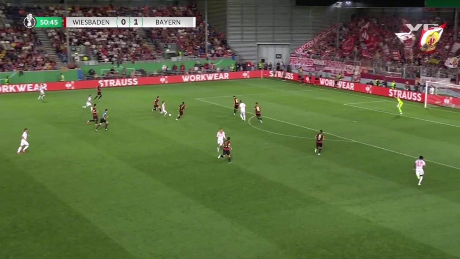 拜仁再下一城！韦恩球员解围至奥利塞脚下，后者得球低射破门