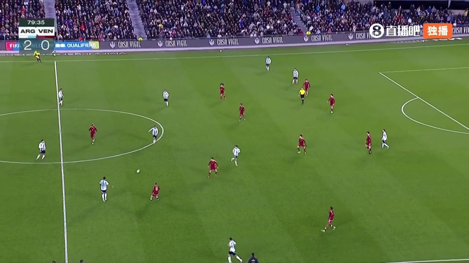 梅西梅开二度！德保罗直塞，阿尔马达禁区内回传梅西推射破门！