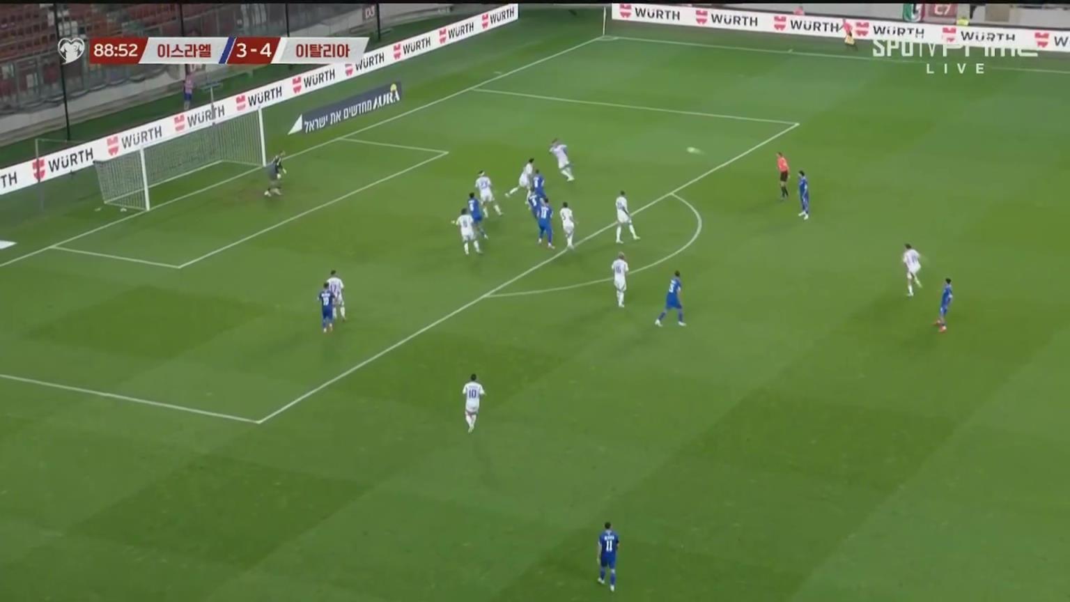 佩雷茨头球破门，以色列4-4扳平意大利！